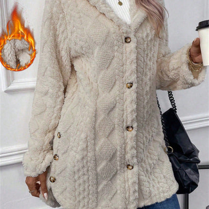 Valentina™ Cárdigan con capucha de lana estilo Argyle, ideal para otoño e invierno