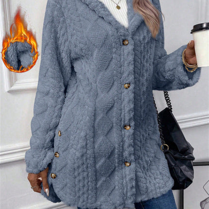 Valentina™ Cárdigan con capucha de lana estilo Argyle, ideal para otoño e invierno