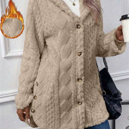Valentina™ Cárdigan con capucha de lana estilo Argyle, ideal para otoño e invierno