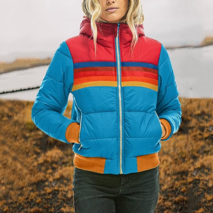 Roswitha - Chaqueta retro con capucha de pelo sintético