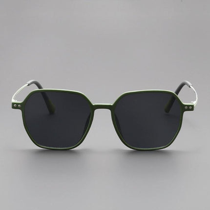 Anteojos de sol verdes de acetato mate, estilo cuadrado, para hombres con protección UV400