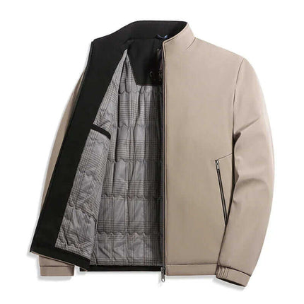 Campera Bomber Boulevard para hombre, beige, forro a cuadros, diseño moderno y elegante, ideal para uso urbano, otoño-invierno.