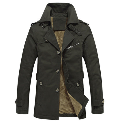 Campera Braga para hombre, color negro, material de algodón con interior de lana, estilo informal y elegante.