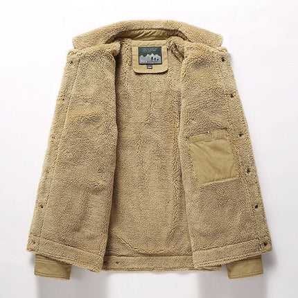 Campera casual Dublin beige, forrada en sherpa térmico, de gabardina para hombre, estilo urbano y abrigo ideal.