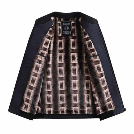 Campera Laurent Luxury de hombre, color negro, forro de piel sintética, elegante y cómoda para el invierno.