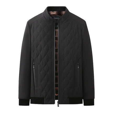 Campera Laurent Luxury para hombre, de diseño acolchado, color negro, con interior forrado en piel para invierno.
