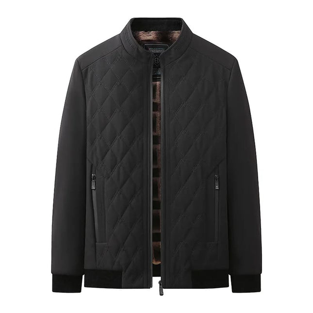 Campera Laurent Luxury para hombre, de diseño acolchado, color negro, con interior forrado en piel para invierno.