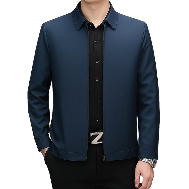 Campera Markus Blanc para hombre, resistente a arrugas, ligera, cómoda, ideal para el profesional activo. Color azul.