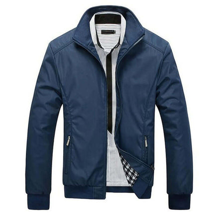 Campera Social Moritz azul marino para hombre, material de poliéster, ideal para ocasiones formales y casuales.
