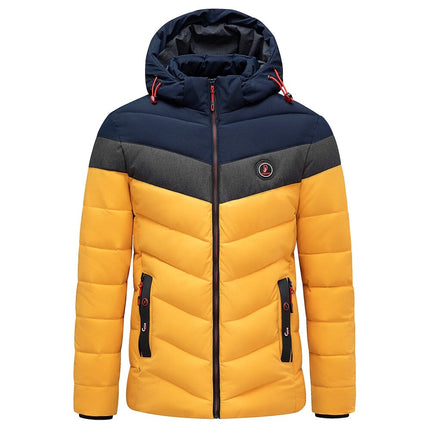 Campera térmica Antarctic OutWear para hombre, color amarillo y azul marino, relleno aislante, hasta -10 °C.