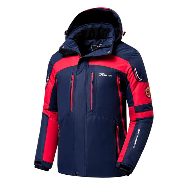 Campera térmica Snow Ice para hombre, azul y roja, resistente al frío extremo hasta -30 °C, ideal para nieve.