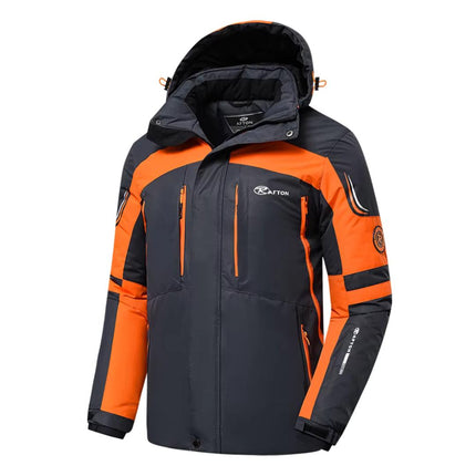 Campera térmica Snow Ice para hombre, material aislante, color gris y naranja, ideal hasta -30 °C.