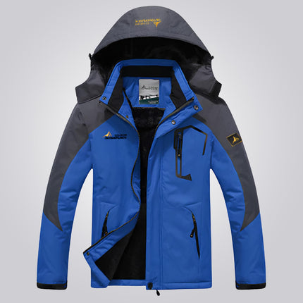 Campera térmica impermeable azul para hombre, diseño moderno y resistente, ideal para actividades al aire libre.
