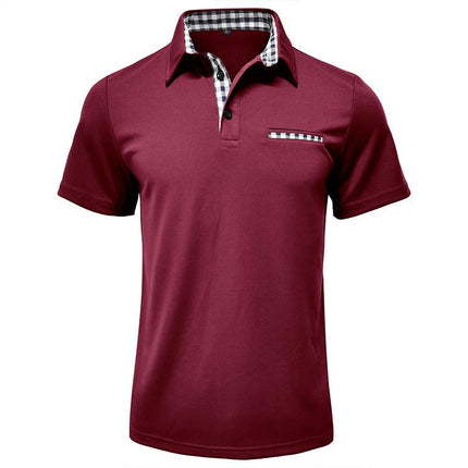 Chomba Hudson Gingham de algodón peinado, color bordó con detalles cuadro vichy, ideal para hombre elegante y relajado.