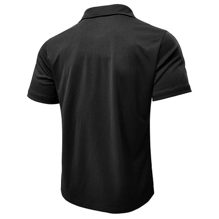 Chomba negra para hombres en algodón peinado, corte entallado, detalles cuadro vichy, estilo elegante y relajado.
