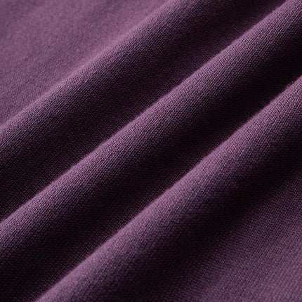 Tela de chomba Raffaello Knit, color púrpura, tejido ligero y transpirable con textura vertical, para hombre.