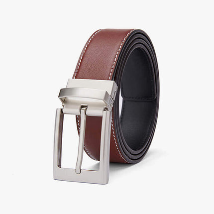 Cinto de cuero genuino marrón para hombre, diseño clásico y resistente, ideal para quienes buscan calidad auténtica.