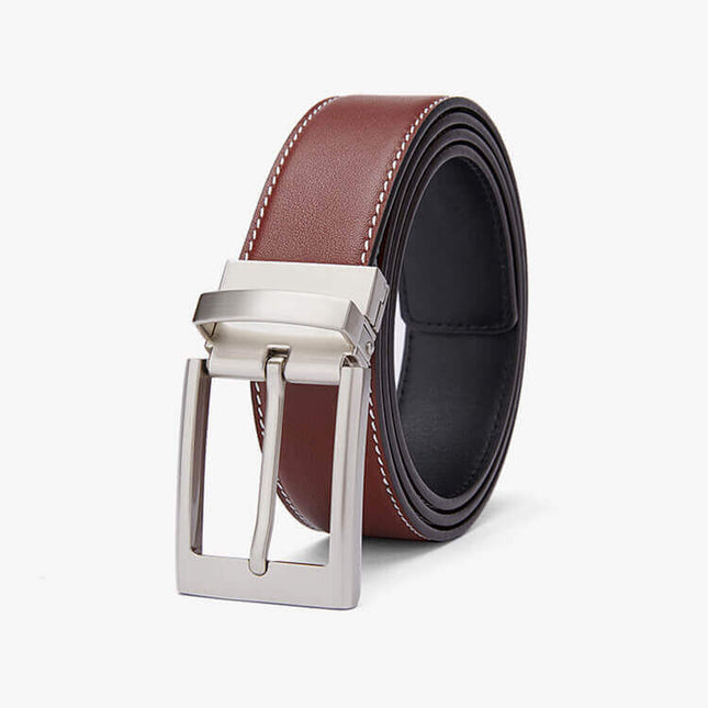 Cinto de cuero genuino marrón para hombre, diseño clásico y resistente, ideal para quienes buscan calidad auténtica.