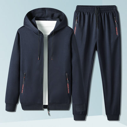 Conjunto Vland hombre, buzo con capucha y jogger, azul marino, estilo casual y moderno, ideal para uso diario.