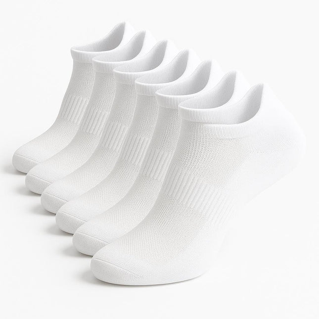 Pack de 10 pares de medias blancas talla única para uso diario, transpirables y suaves, perfectas para cualquier calzado.