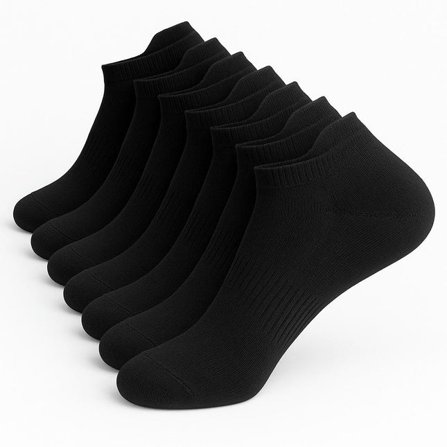 Pack de 10 pares de medias negras, talla única, ideales para todo calzado, ofreciendo suavidad, transpirabilidad y ajuste diario.