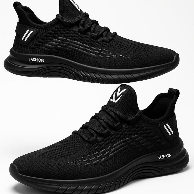 Zapatilla Urban Breeze negra para hombre, diseño casual, material textil, suela flexible, ideal para confort diario.