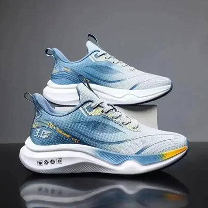 Zapatillas deportivas hombre 2025 azules, transpirables, con suela suave, ideales para running y entrenamiento.