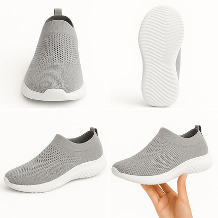 Zapatillas Jade gris para mujer, con suela anatómica y plantilla Ultra Confort Gel para mejorar postura y absorber impactos.