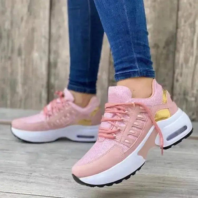 Zapatillas Mujer Zenithi Flow rosadas, diseño liviano y respirable, estilo urbano para mujeres activas.