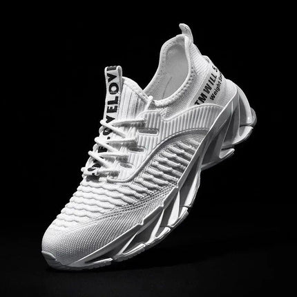 Zapatillas ShockAir hombre, material sintético, color blanco, diseño moderno con amortiguación diaria para confort.