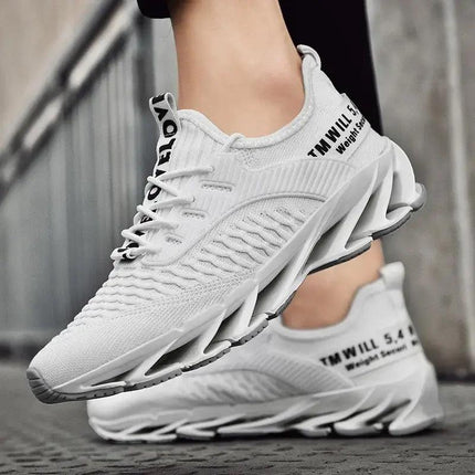 Zapatillas blancas ShockAir para hombre, material transpirable con amortiguación, diseño moderno y confortable para uso diario.