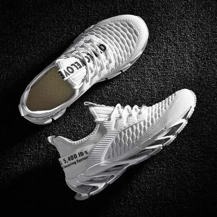 Zapatillas ShockAir blancas para hombre con amortiguación avanzada para confort diario, diseño moderno y suela resistente.