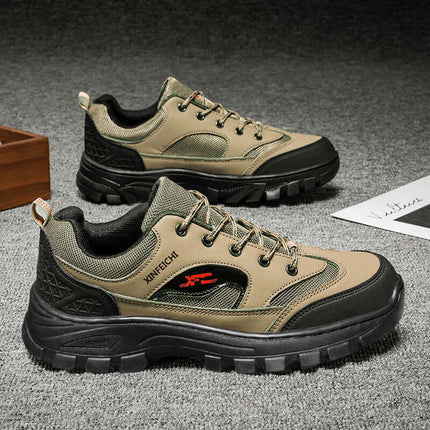 Zapato Trekking Force para hombre, color marrón, cuero de vaca, suela antideslizante, cómodo y transpirable.