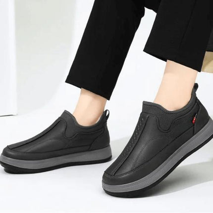 Zapato Winter Soft, zapatillas negras de material transpirable y elástico, elegantes y cómodas para invierno, unisex.