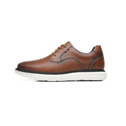 Zapato de hombre ZENITHI marrón, casual elegante, cuero, suela blanca, para moda urbana en Argentina.