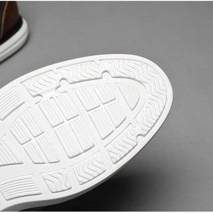 Suela goma blanca de zapatos casuales elegantes para hombre con detalles antideslizantes, ZENITHI.