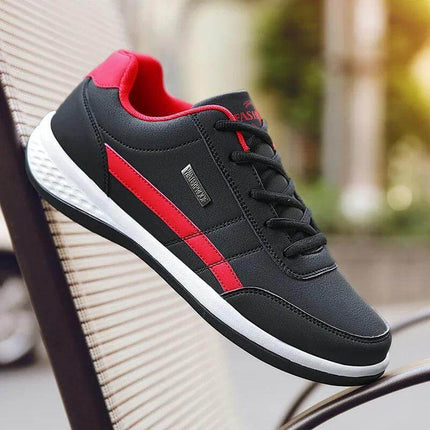 Zapatillas impermeables negras y rojas para hombre, diseño diario con estilo, ideal para cualquier clima.
