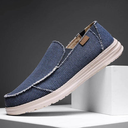 Zapatos informales de lona azul marino para hombre, transpirables y cómodos, ideales para uso diario.